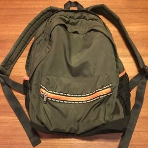 VS PINK Army Green Backpack w/ Laptop Insert